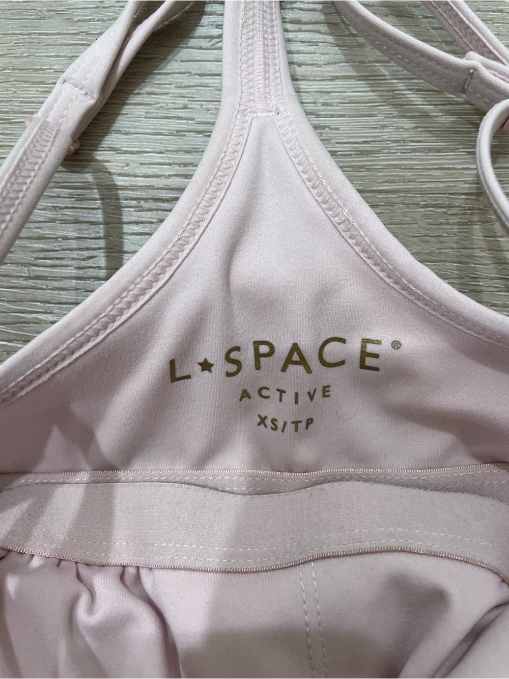 L*Space Two-Piece Active Set Light Pink Sports Bra and Biker Shorts Workout XS - Picture 6 of 9